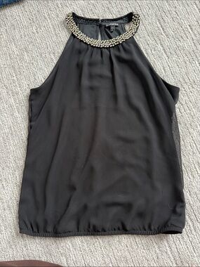 Express Black Jeweled Halter Camisole